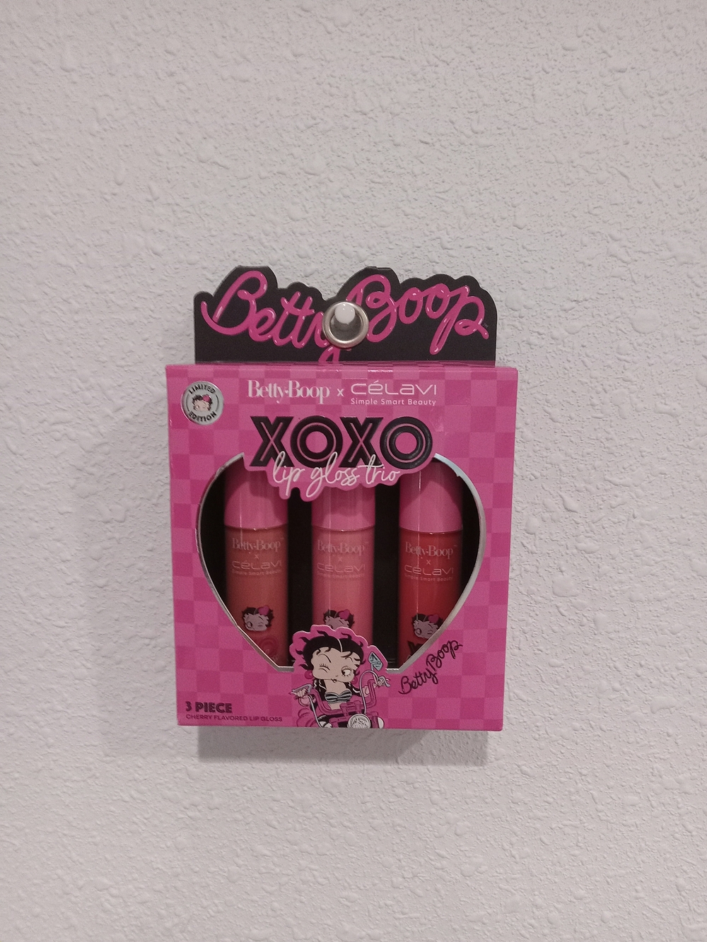 Womens Betty Boop X Célavi XOXO Lip Gloss Trio - Pink